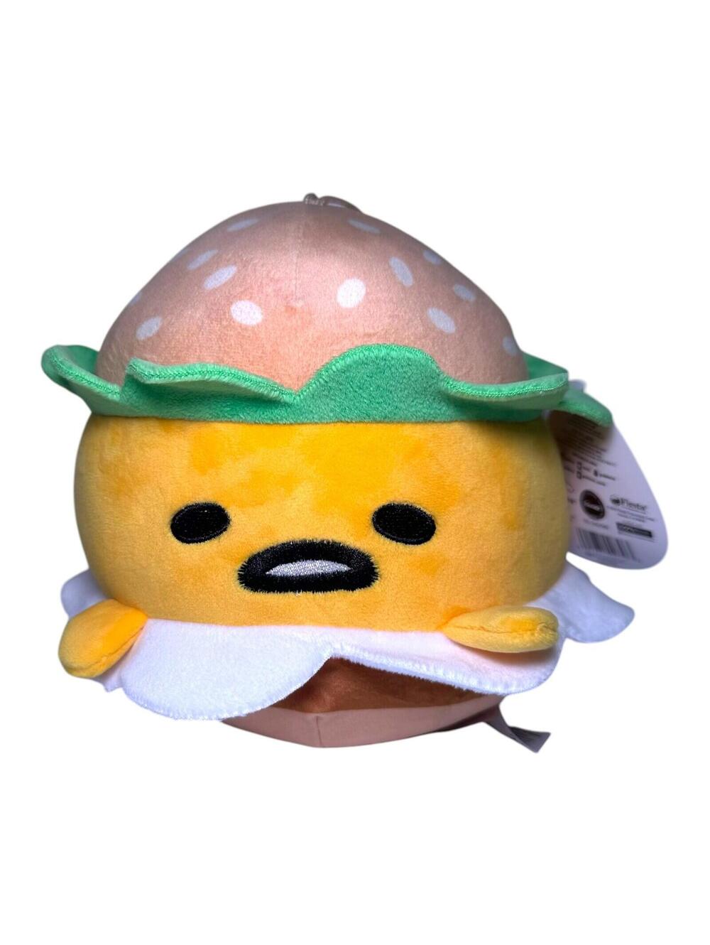 NWT Sanrio Fiesta 2024 Gudetama The Lazy Egg Burger 7.5” Plush